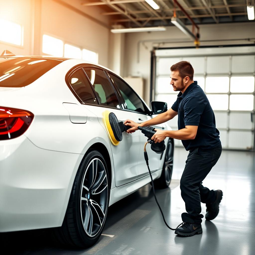 Professional detailer at work